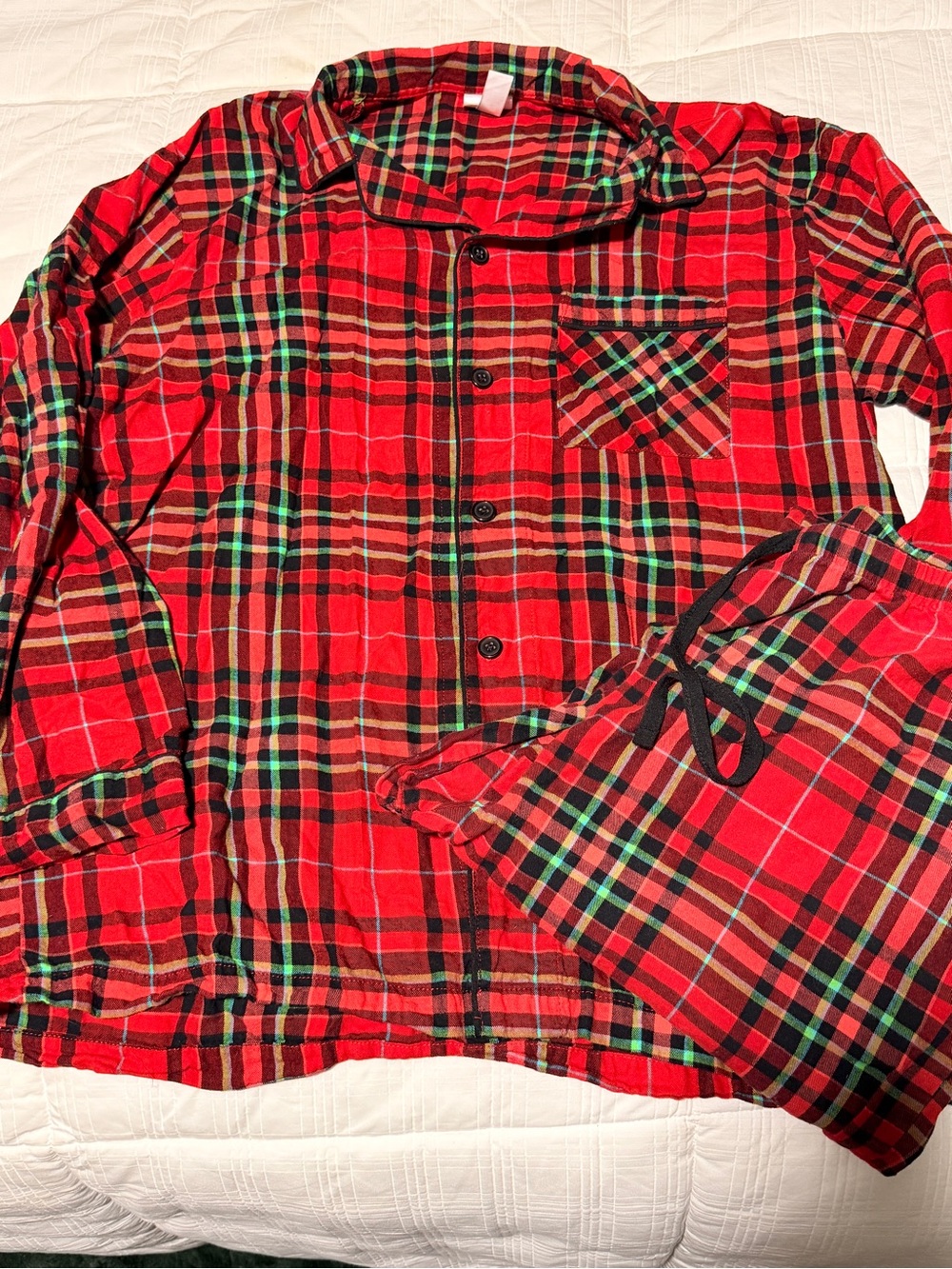 Wondershop Red & Green Plaid Kids Pajama Set